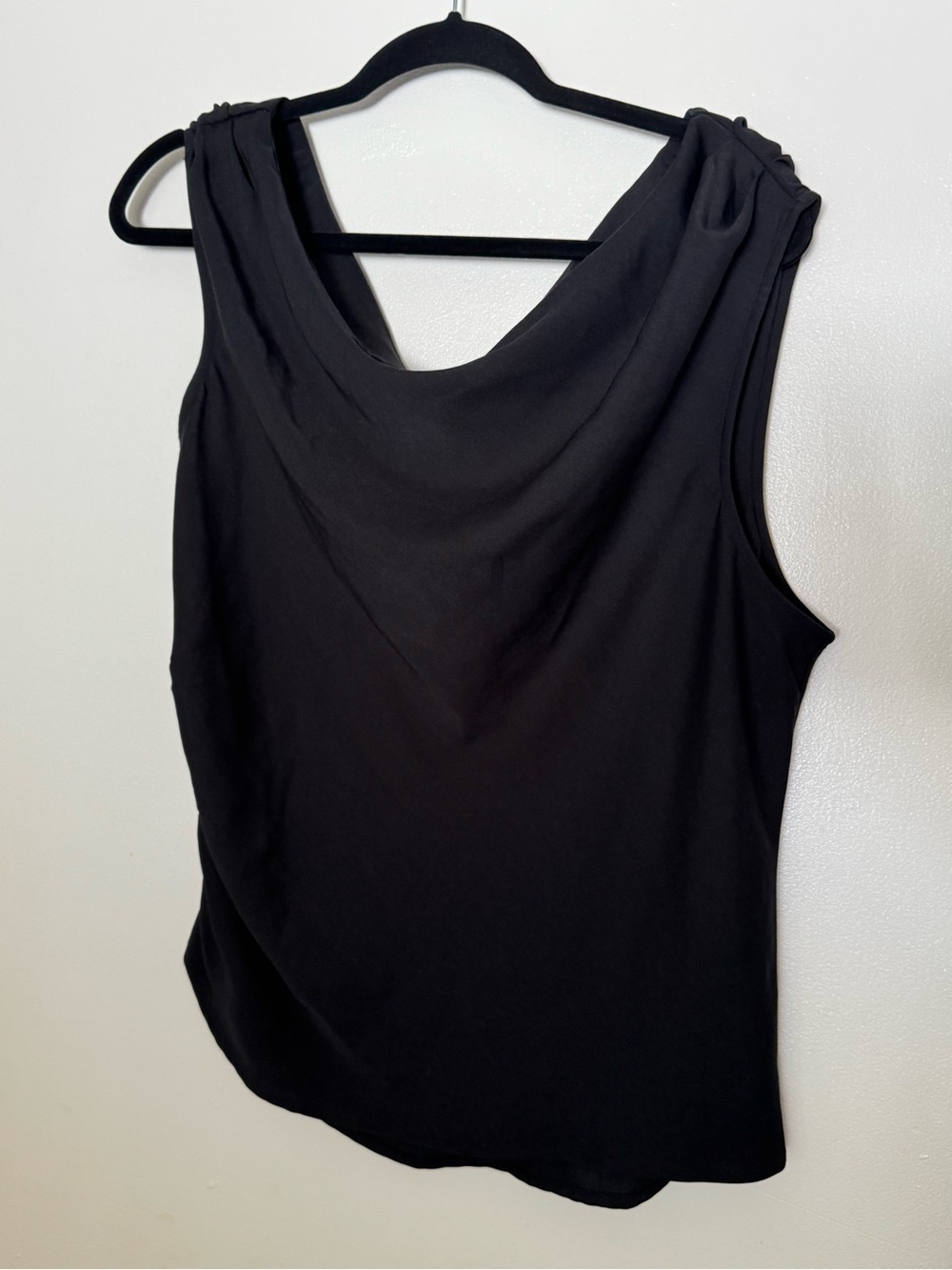 a new day Black Sleeveless Drape Neck Blouse